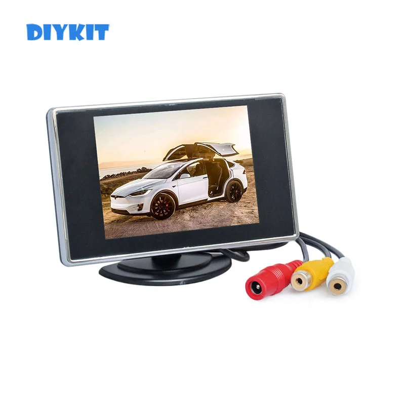 DIYKIT 3.5inch Color TFT LCD Car Rear View Car Monitor Parking Rearview Monitor with 2CH Video Input