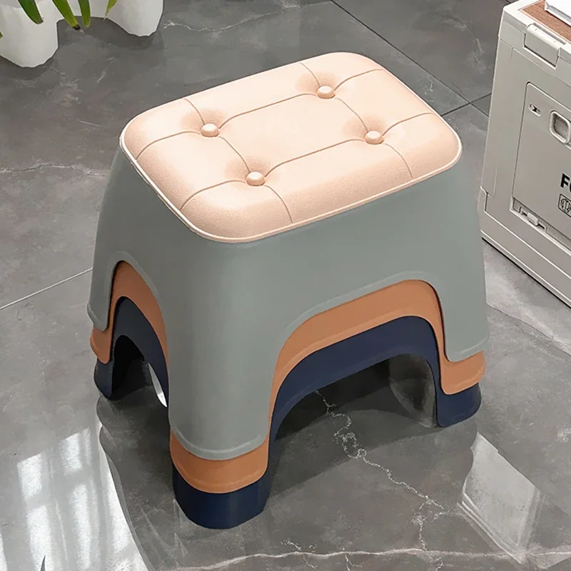 Small Stools Household Low Stools Living Room Thickened Plastic Stackable Benches Durable Doorways Changing Shoes Furniture