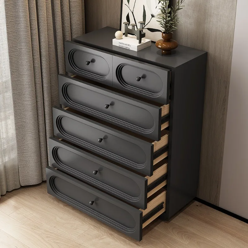 six-chest black high-end living room side Nordic bedroom bedside storage high chest