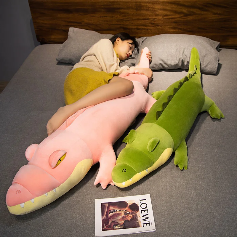 95-135CM Stuffed Animal Real Life Alligator Plush Toy Simulation Crocodile Dolls Kawaii Ceative Pillow for Children Xmas Gifts