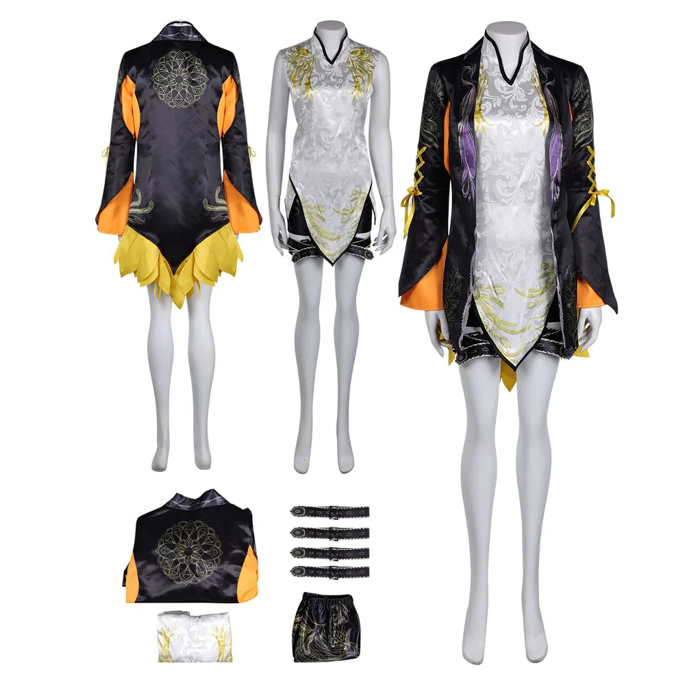 Ling Xiaoyu Cosplay Women Girls Fantasy Coat Dress Costume Female Lady Role Playing Game Outfits Halloween Carnival Suit