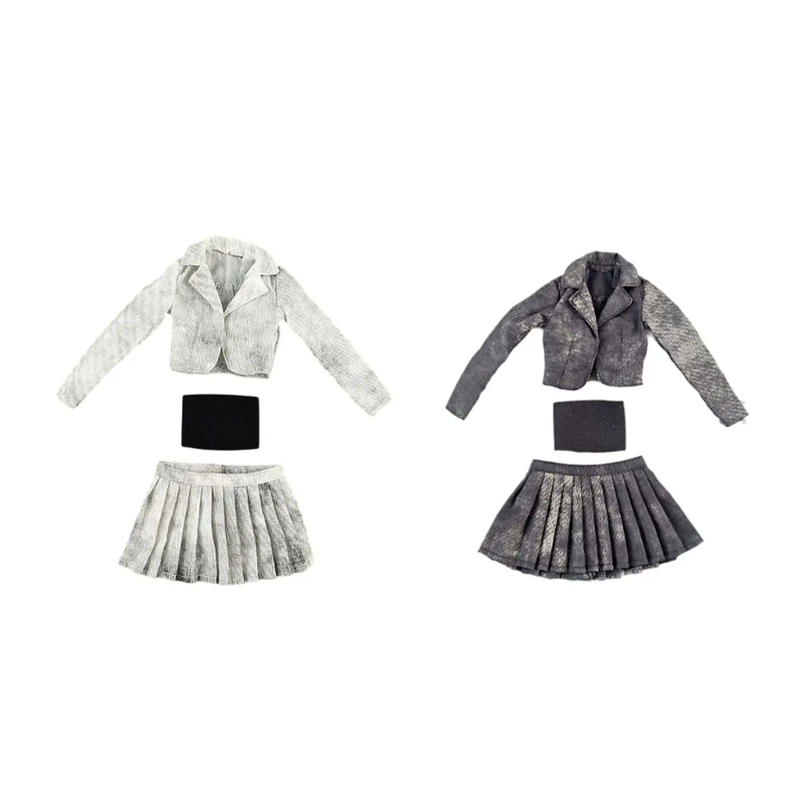 

1/6 Scale Jacket, Skirt And Tube Top Set for Female Figure Miniature Outfit