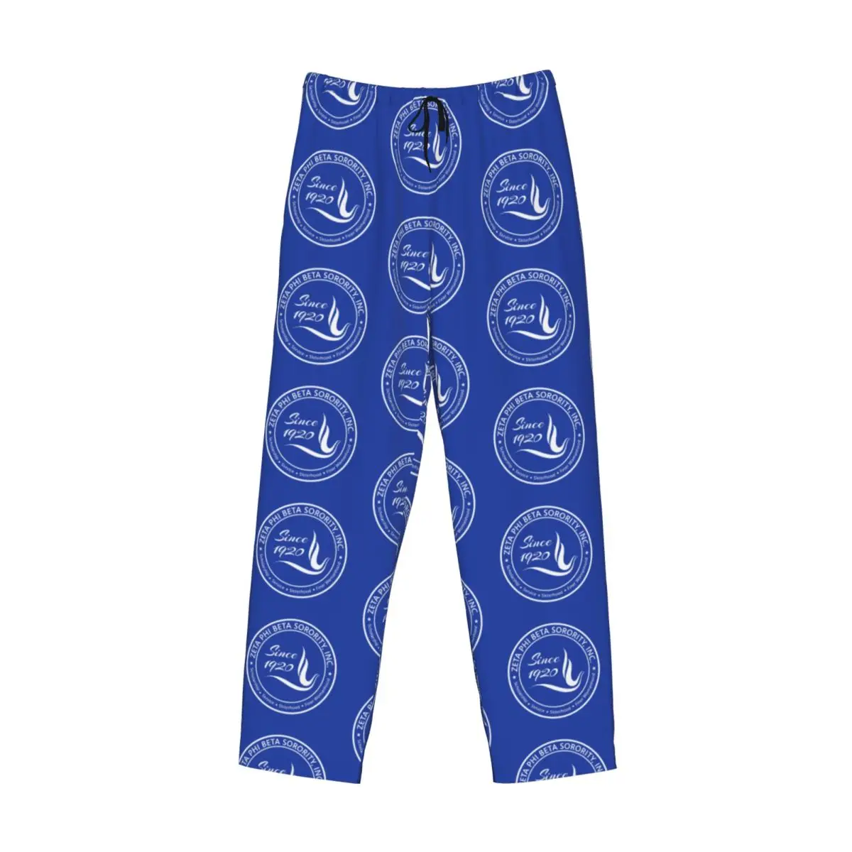 Pantalones de pijama azules con logotipo de Zeta Phi Beta para hombre, pantalones de dormir con estampado personalizado de letras griegas 1920 ZOB para dormir con bolsillos