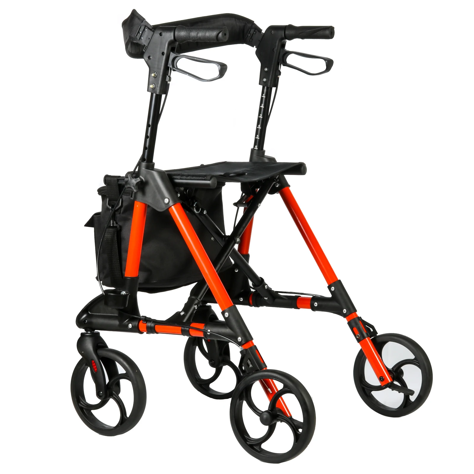 

Medical Health Care Product Four Wheels Rollator Walker With Shopping Bag