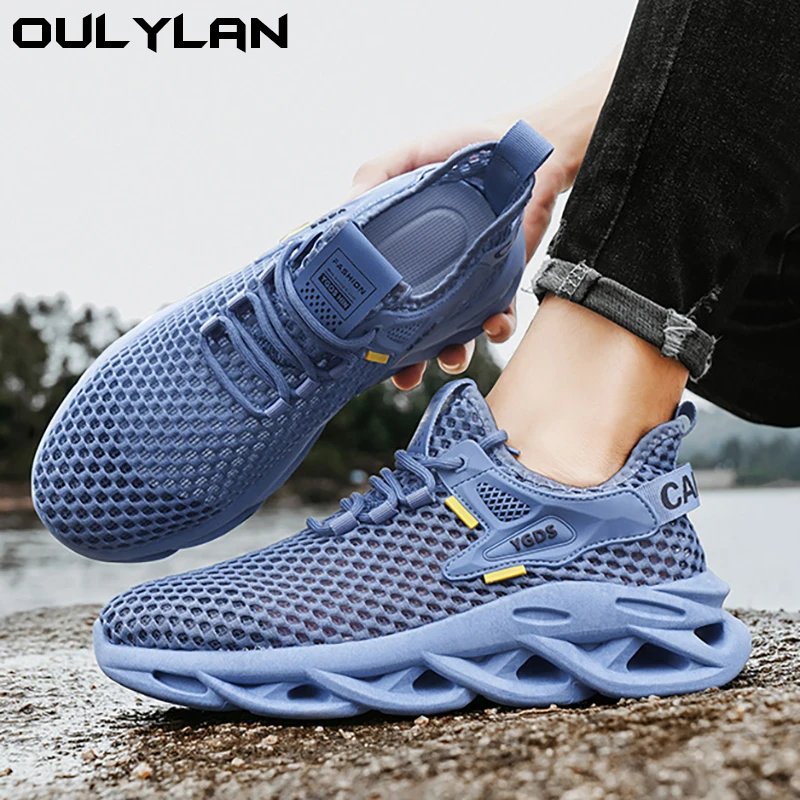 

Lightweight Hollow Out Mesh Sport Shoes Men Comfortable Breathable Anti Slip Wear Resistant Thick Sole Outdoor Casual Sneaker