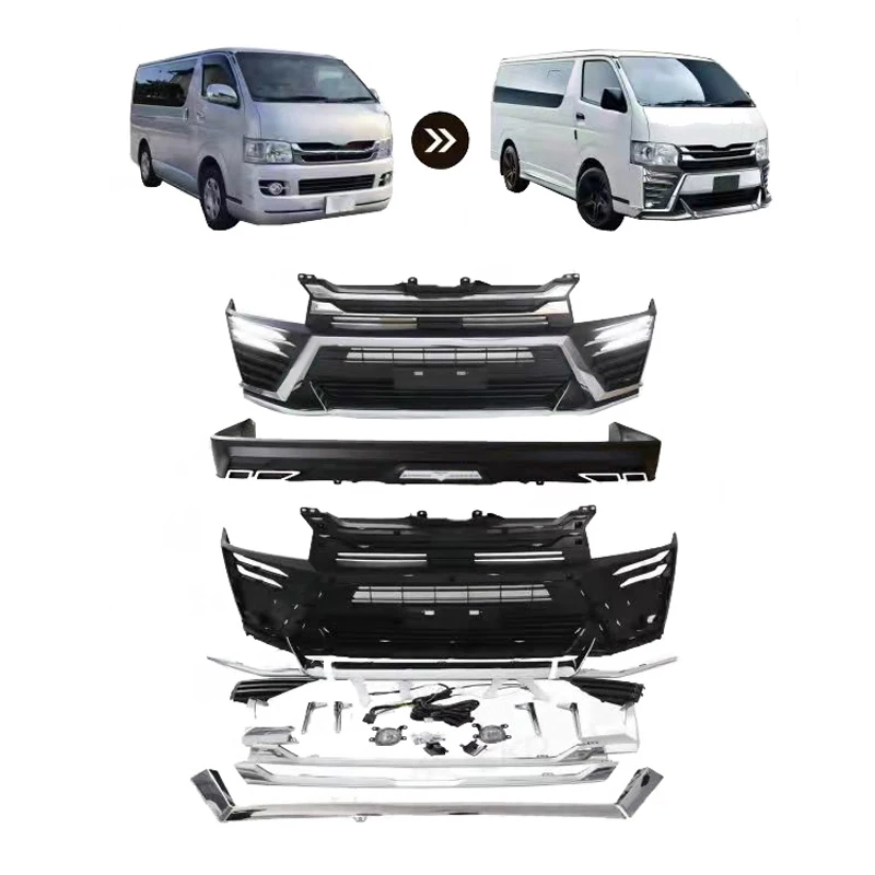 

Hight Quality Car Front Bumper Rear Bumper Car Body Kit Conversion Facelift Wildbody Kit for ToyotaS Hiace 2010