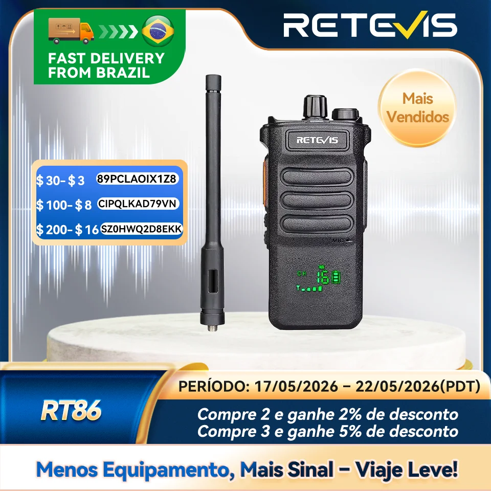 Foto detalhada de Retevis RT86 Walkie Talkie Profissional Rádio em dois sentidos Walkie para bancada de manutencao B2B