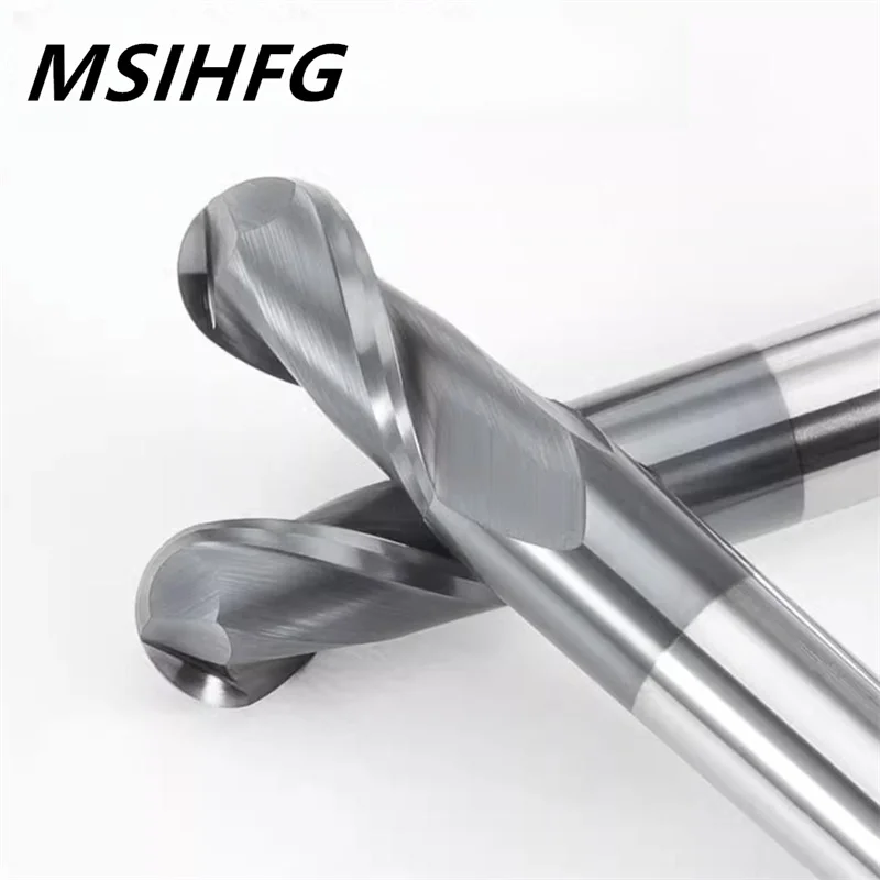 HRC62 Ball Nose Milling Cutter Tungsten Carbide End Mill CNC Tools Fresa Metal Steel Frez Router Bit Milling Cutter