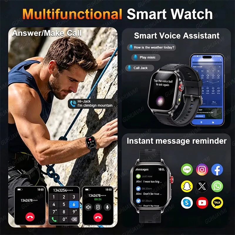 2026New Smart Watch Fitness Clock Men 2.01