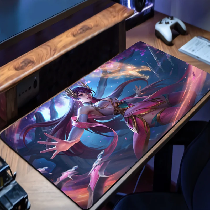 

Gaming Mouse Pad League of Legends Irelia Gamer Computer Accessories Keyboard Table Mat Mousepad Company Desk mat Large Mousepad