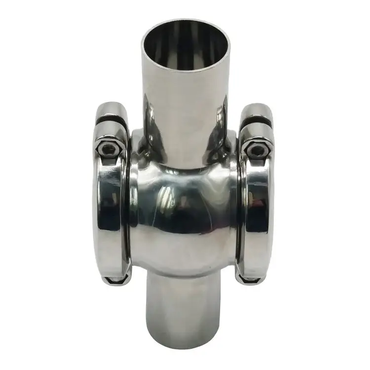 Sanitary Stainless Steel Hygienic Butt Welded 4 Way Cross Sight Glass