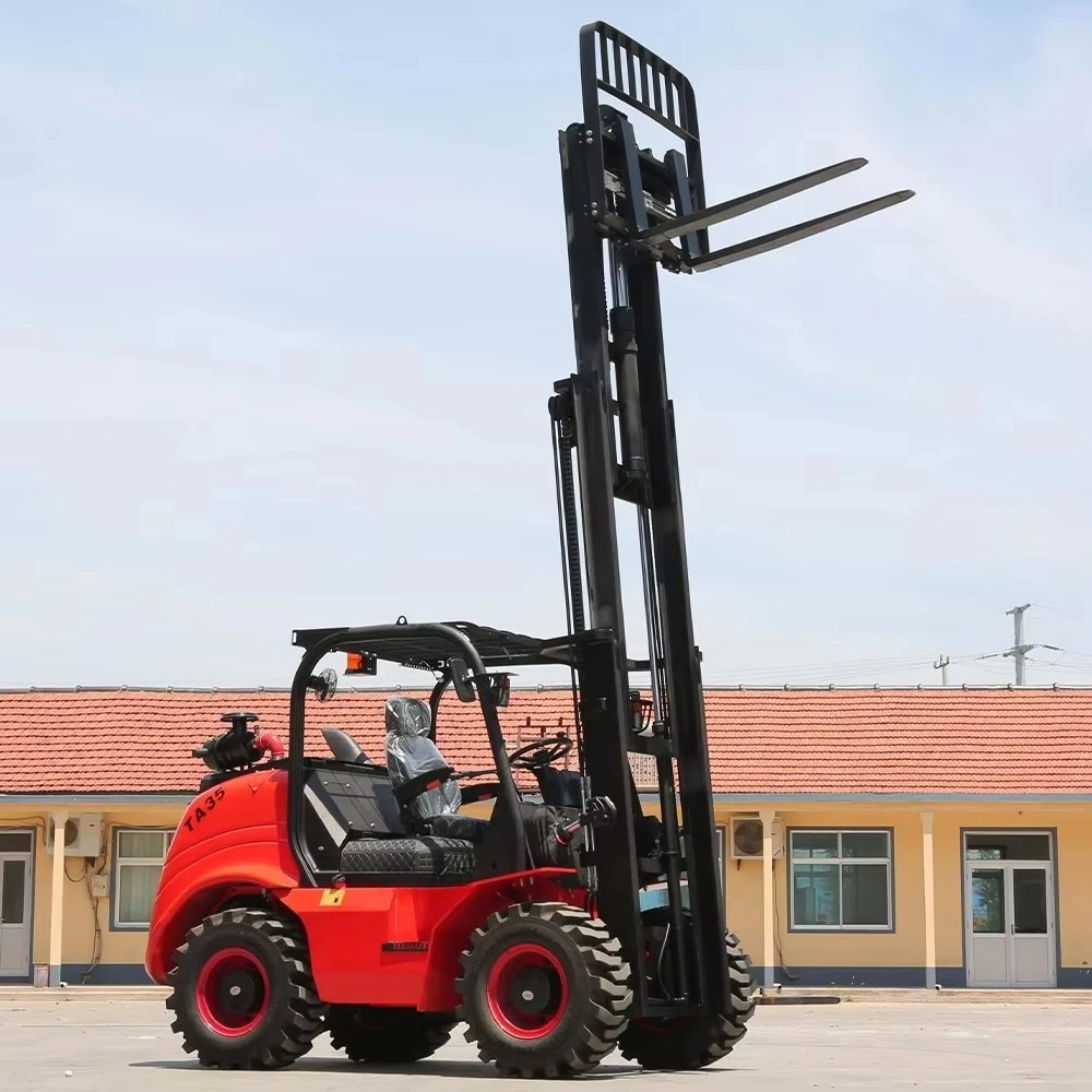 3.5 Ton 4WD Off Road Forklift Compact All-In-One Diesel Forklift New Rough Terrain Forklift With Attachments Wholesale