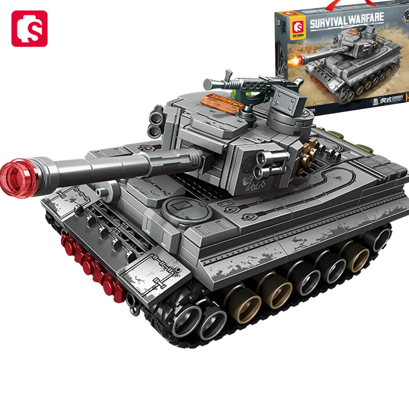ตัวต่อรถถัง SEMBO BLOCK ซีรีส์รถถังรบ ชุดประกอบ MOC ยานพาหนะทหาร โมเดลตัวต่อ ของขวัญวันเกิดสำหรับเด็กผู้ชาย