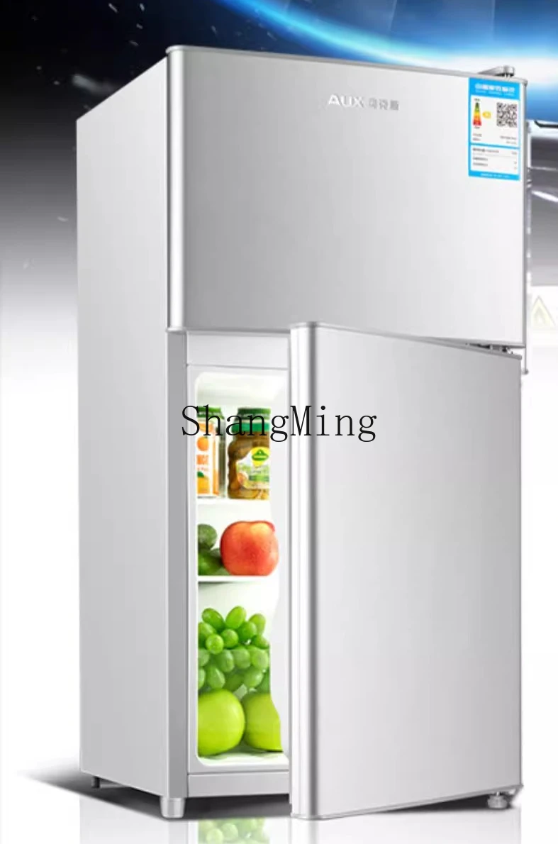 ثلاجة منزلية صغيرة بباب مزدوج من ZYY، فريزر صغير مبرد ومجمد موفر للطاقة ببابين