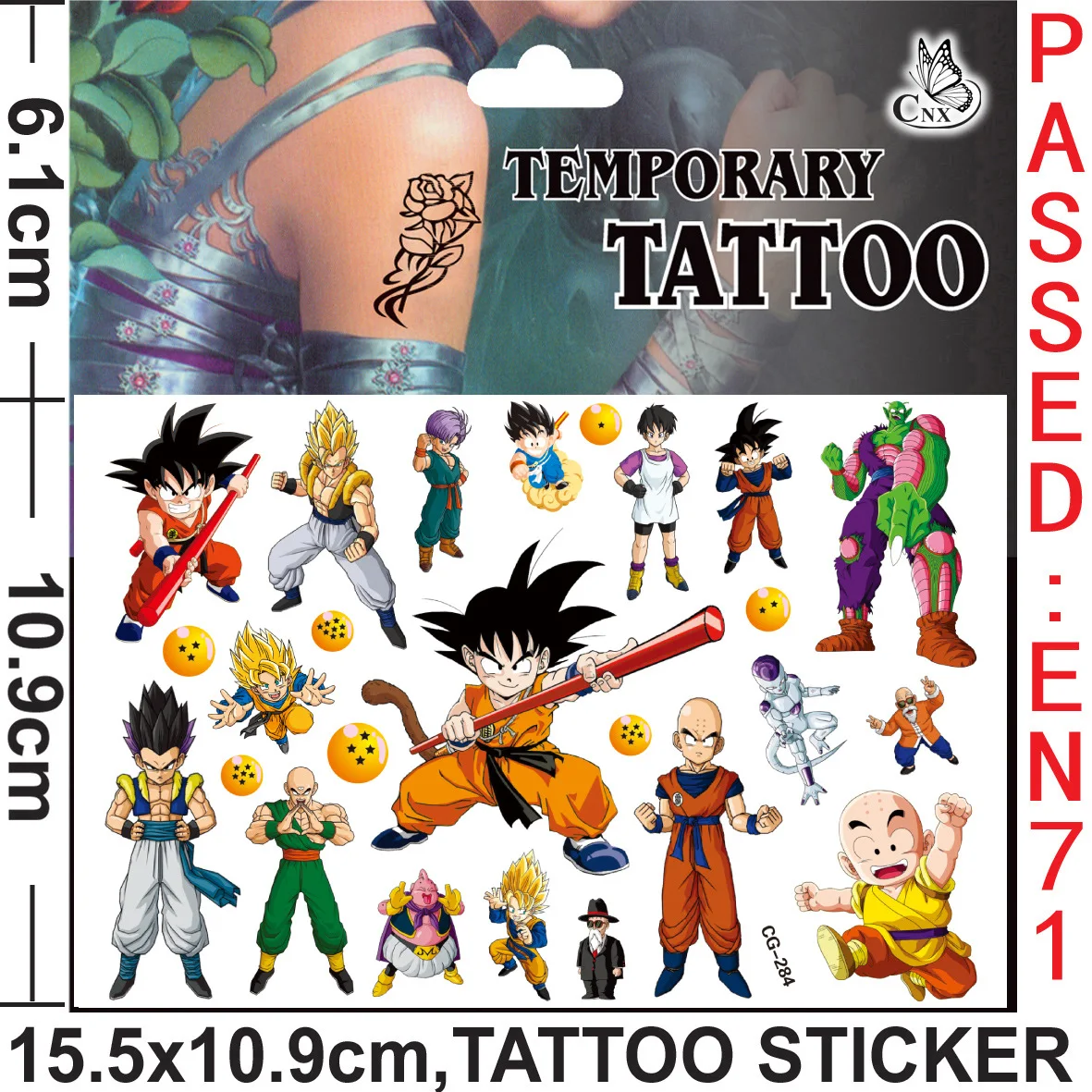 Anime Dragon-Ball Tattoo Sticker Children\'s Sticker Water Transfer Printing Stickers for Children\'s Day Rewards Cute Stickers