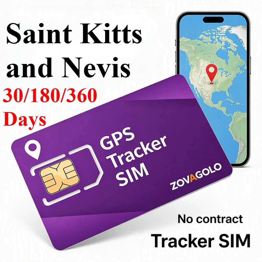 IoT SIM for Saint Kitts and Nevis GPS Tracking Device, 30D30MB 180D180MB 360D360MB, No Binding,  Island Town Elder Kids Monitor