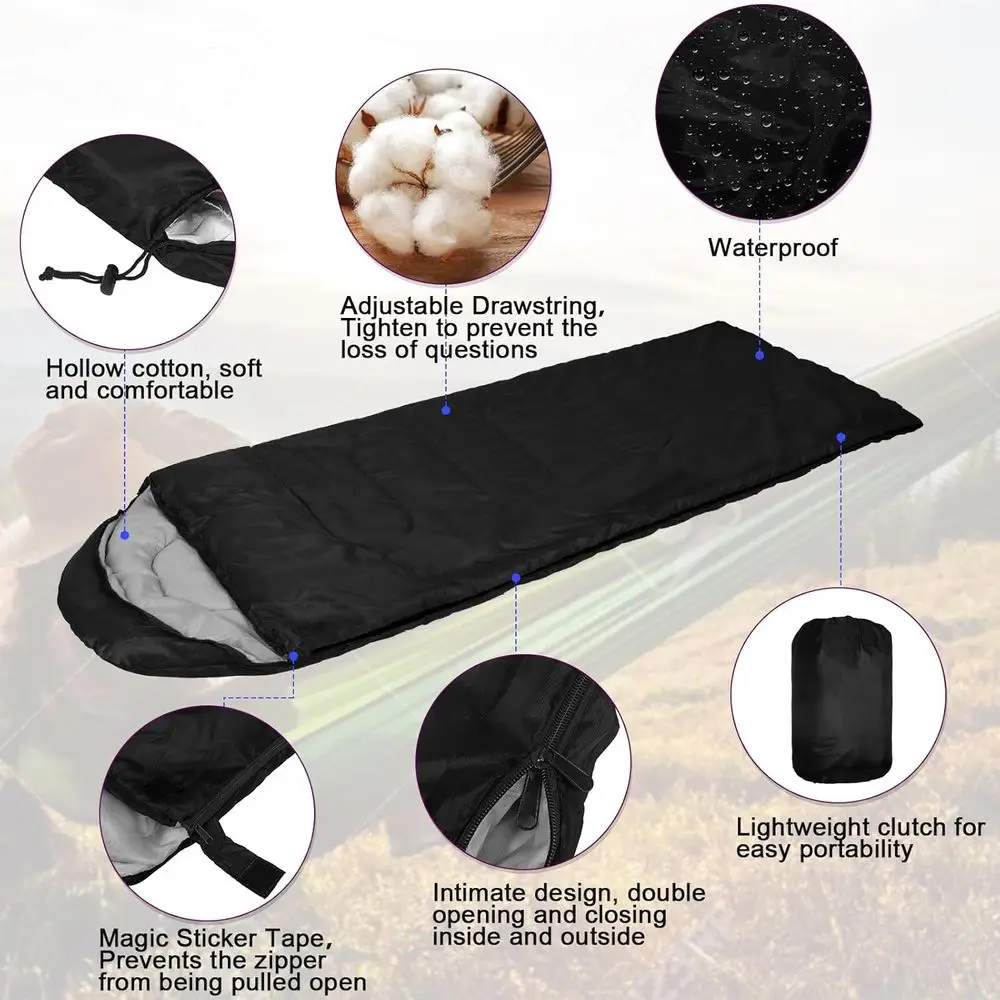 6 عبوات من أكياس النوم السائبة للتبرة بدون منزل، أكياس نوم مقاومة للماء 0 درجة مع كيس ضغط للبالغين في الشتاء البارد #3