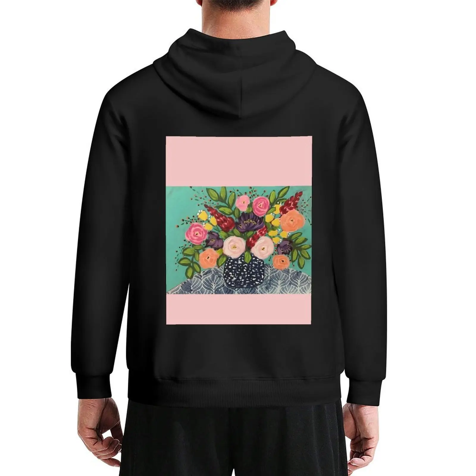 

Florals in vase Hoodie autumn fashion men japanese style mens designer clothes autumn hoodie