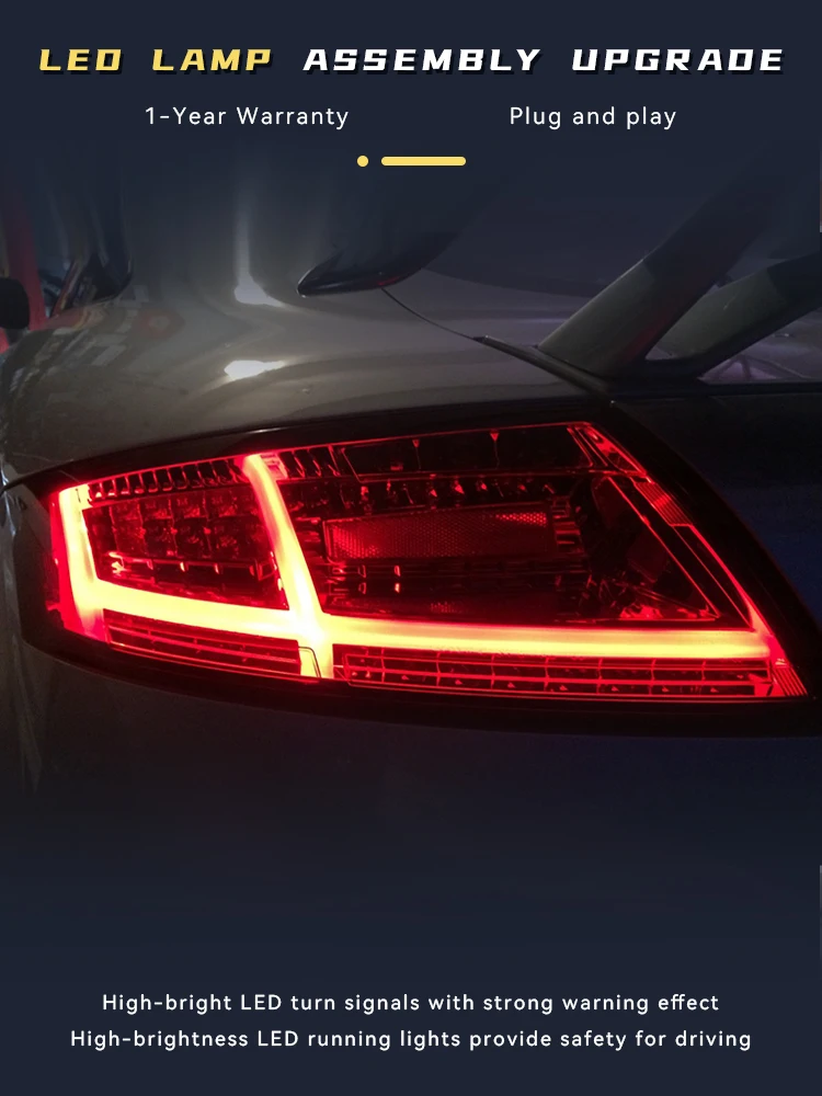 Taillights for Audi TT 2006-2012 Tail Light Fashion Lighting LED Rear Lamp DRL Reverse Turn Signal Automotive Car Accessories