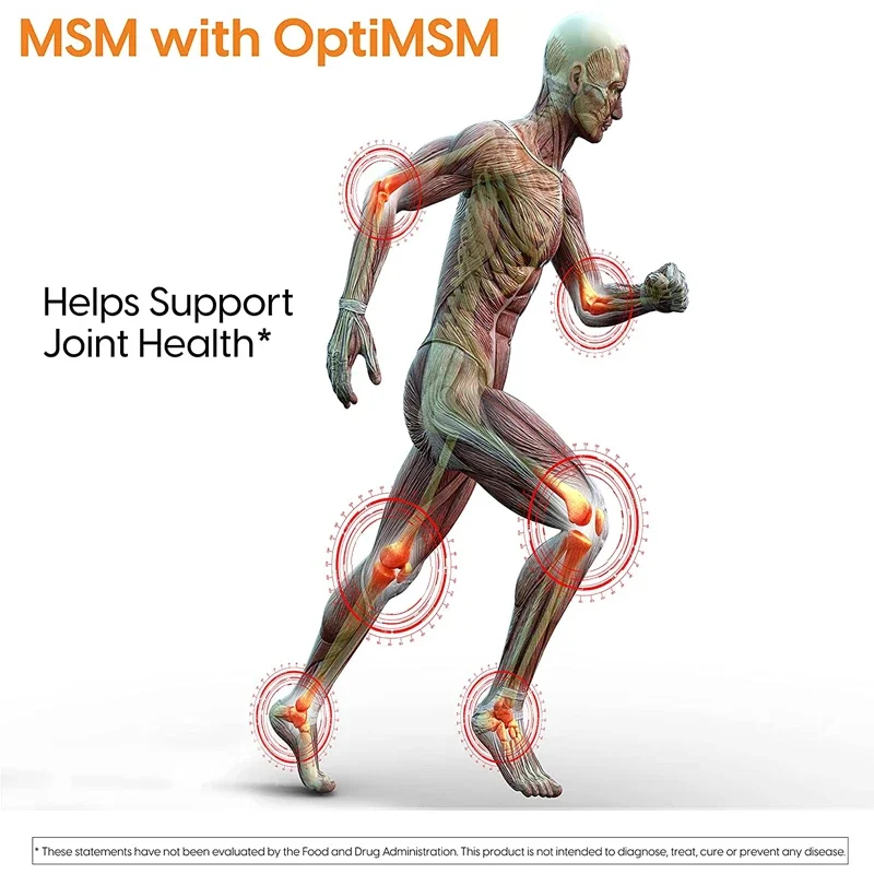 Premium Optimal MSM with OptiMSM, 1500 Mg, Supports Joint Health, Immune System, Antioxidants and Protein Building, Non-GMO