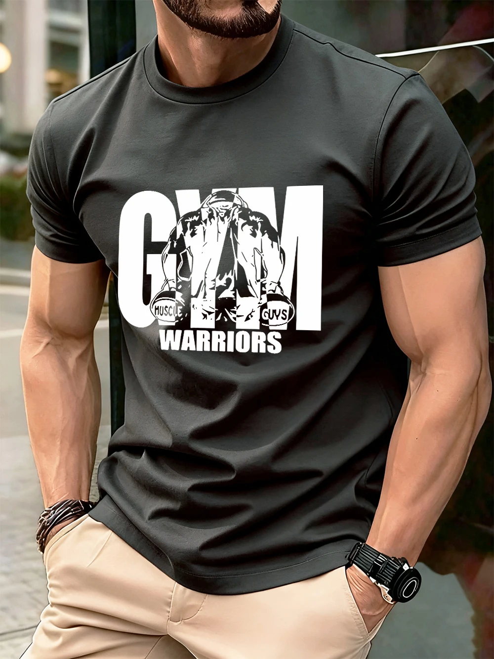 Gym Warriors Muscle Guys Printing Mens T-Shirt Cotton Summer Soft Tops Oversized O-Neck Short Sleeve T Shirt Casual Male Clothes