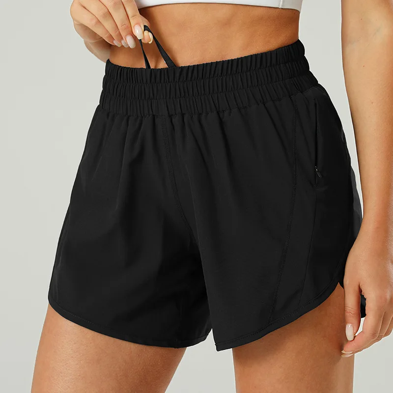 Hot Running Fitness Yoga Shorts High Waist Push Up Sports with Pockets Biker Short Gym Wear Woman Quick Drying Tennis Clothing