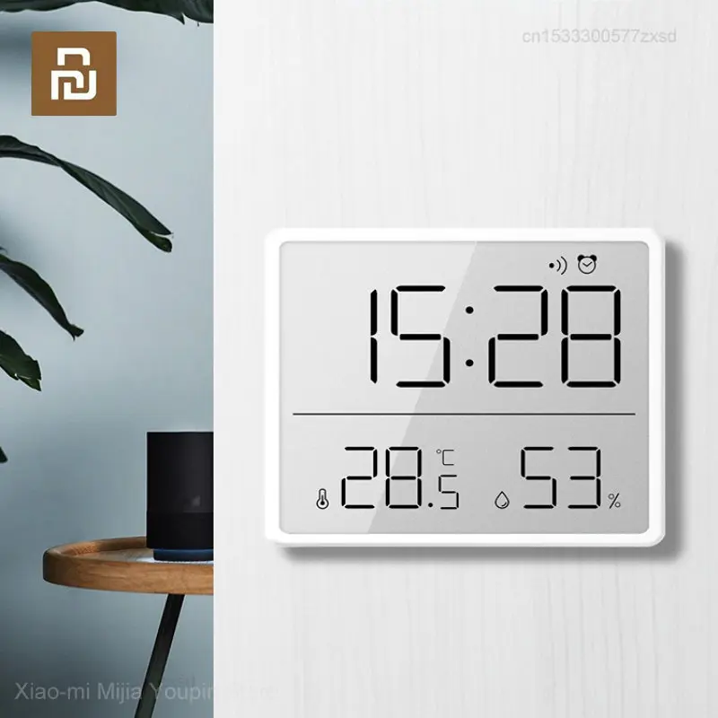 Mijia-termômetro Multifunções e Higrômetro Automático Eletrônico Temperatura Umidade Monitor Relógio Interior Sensor Doméstico Novo