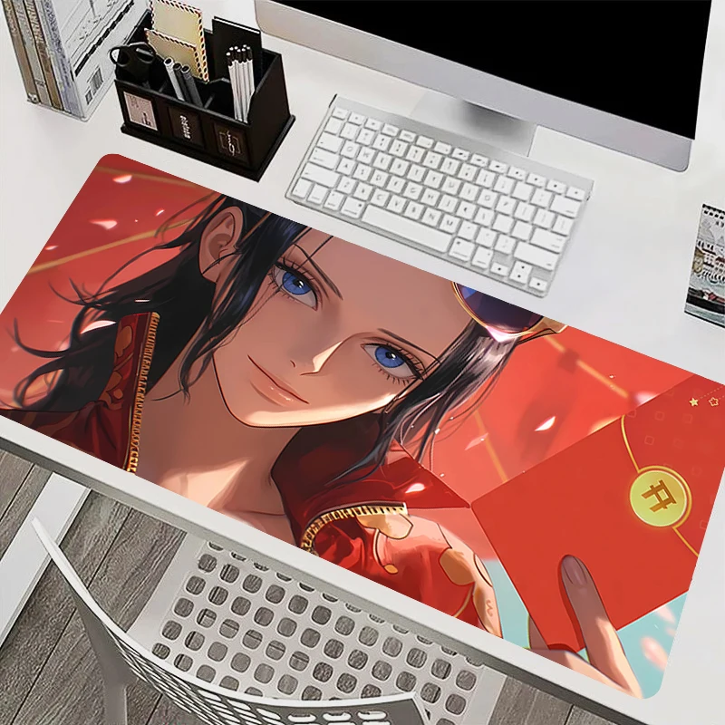 Tapis de souris pour ordinateur portable, accessoires de bureau, pour clavier, une pièce, Nico Robin, tasse en caoutchouc, doux, grand tapis de bureau