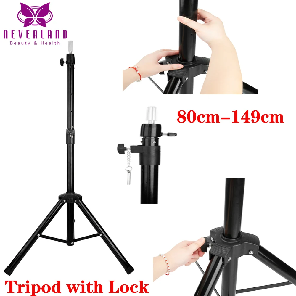 Long Adjustable Tripod  Mannequin Head Wig Stand with Lock Prosthesis Doll Holder Brackets Model Hairdressing Training Hair Tool