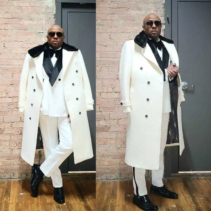 

Mature Men Overcoat Wool Blend Thick Double Breasted Autumn and Winter Outdoors Warm Men's Jacket Customized