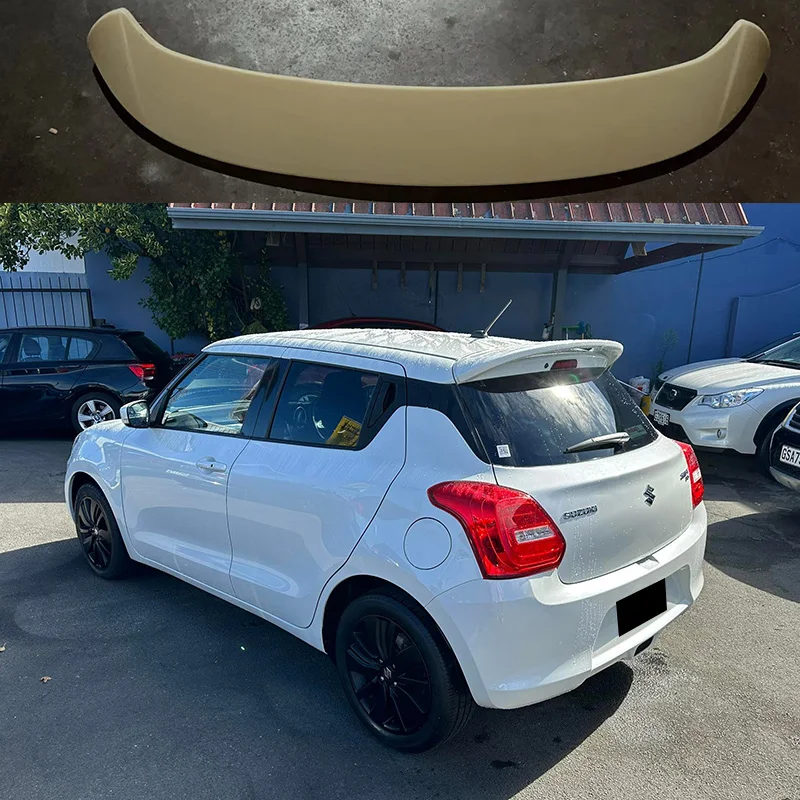 For Suzuki SWIFT spoiler 2018 2019 2020 high quality ABS material car tailgate primer color rear spoiler glossy black rear wing