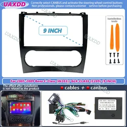 For 2005-2009 BENZ C W203 CLASS C209 GLK-CLASS 9inch 2 Din Car stereo radio Android player multimedia canbus frame fascia cable