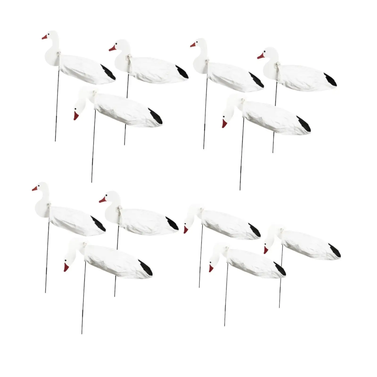 

12x Goose Silhouette Decoys Goose Motion Decoys Stackable Lightweight Premium 3 Poses Decorative Realistic for Outdoor Pond