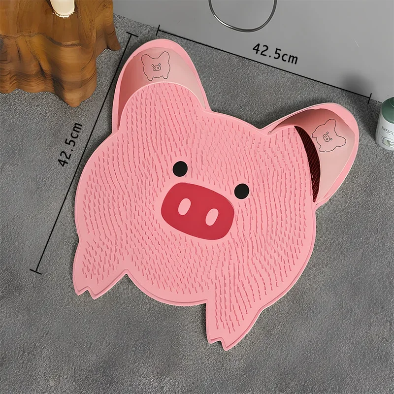 Piggy Foot Rubbing Pad Silicone Rubbing Artefact Bathroom Foot Massage Mat Foot Wash Brush Lazy Bath Back Rubbing Artefacts