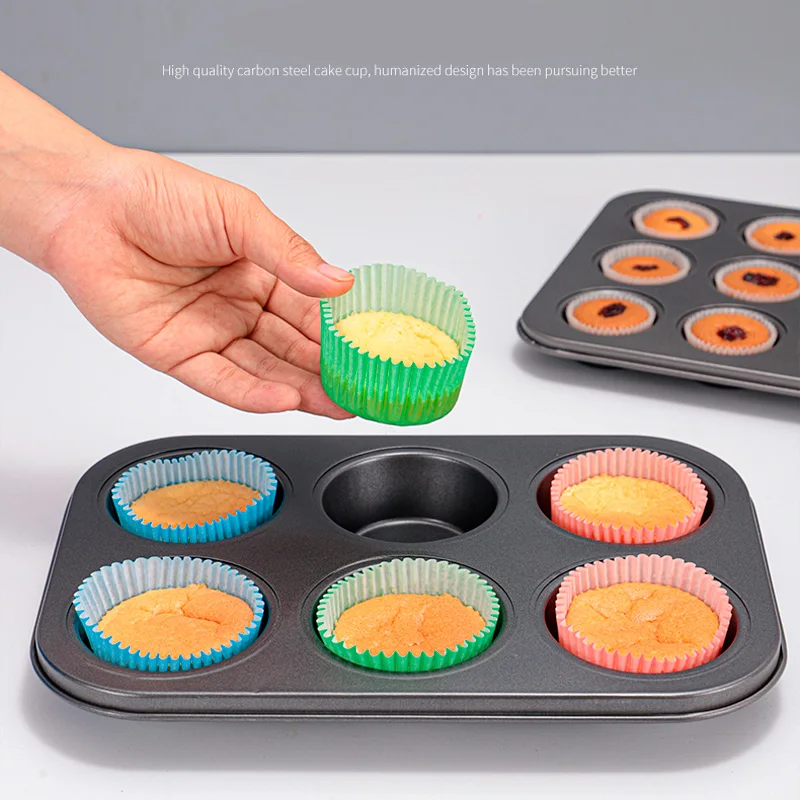 6/12/24 Holes Cake Baking Pan Bakeware Muffin Cupcake Mold DIY Non-Stick Baking Dish Carbon Steel Kitchen Oven Trays Pastry Tool