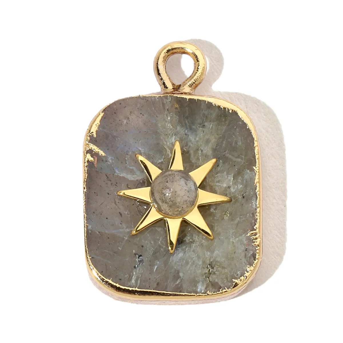 3pcs/Lot French Leaf Natural Stone Stainless Steel Diy Charms Women African Pine Star Necklace Pendant Chalchite Jewelry
