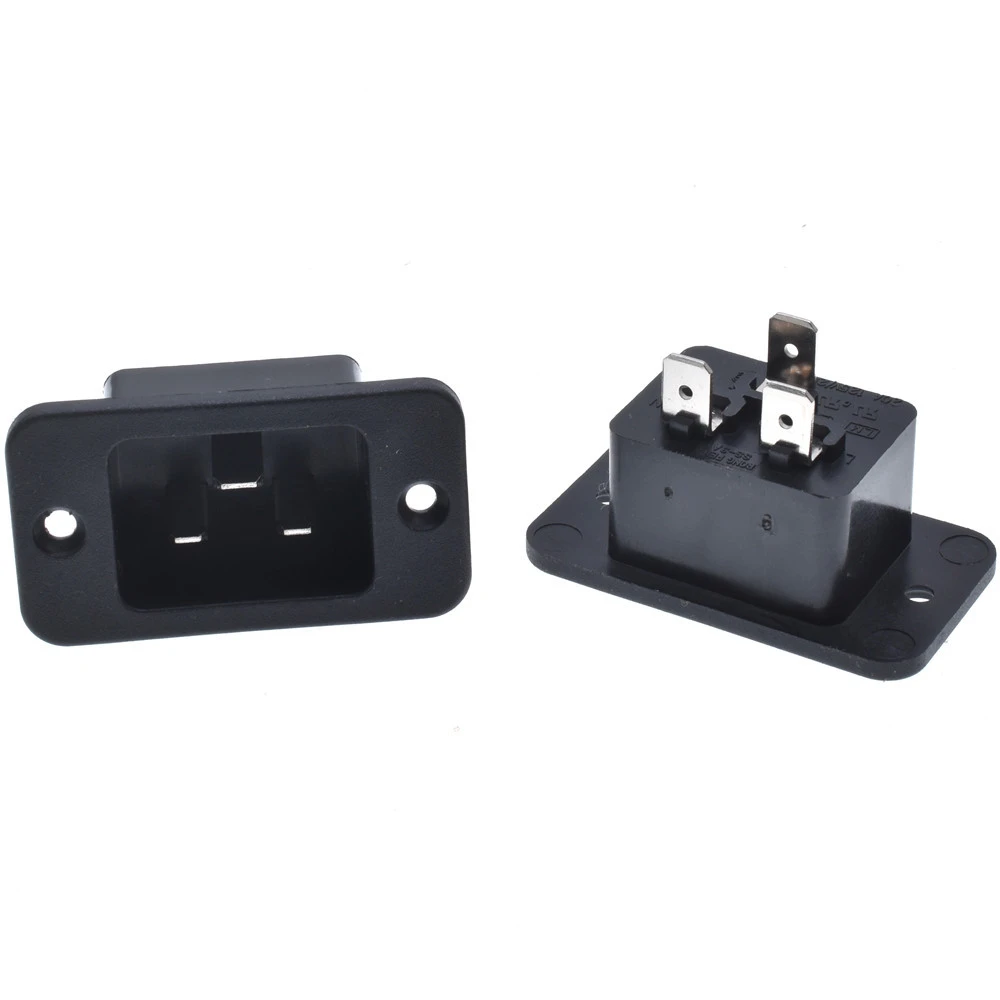 High quality Power Socket C20 Male Connector 16A 250V IEC320 C20 Male Female Power Inlet Jack Socket Receptacle Inlet snap-on BK