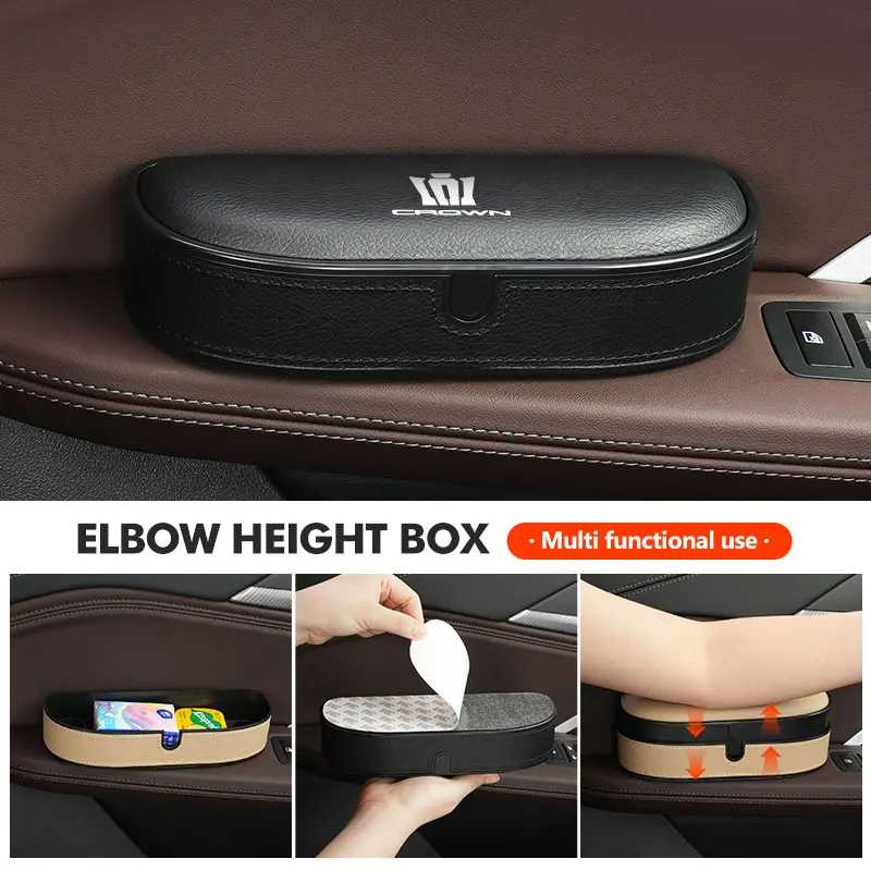 Car Left Right Door Armrest Height Adjustable Elbow Rest Box For Toyota Crown Yaris Corolla Prius Auris CHR Land Cruiser RAV4