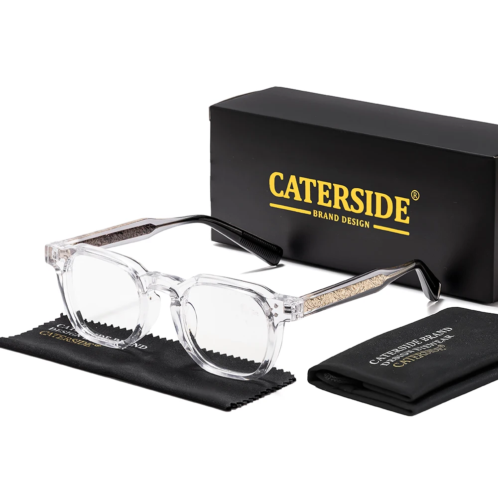 CATERSIDE Neue Herren-Modebrillenfassung, quadratisch, dicker Rahmen, Brillenfassung für Damen, für Outdoor-Reisen, einfache dekorative Brille – Detail 15