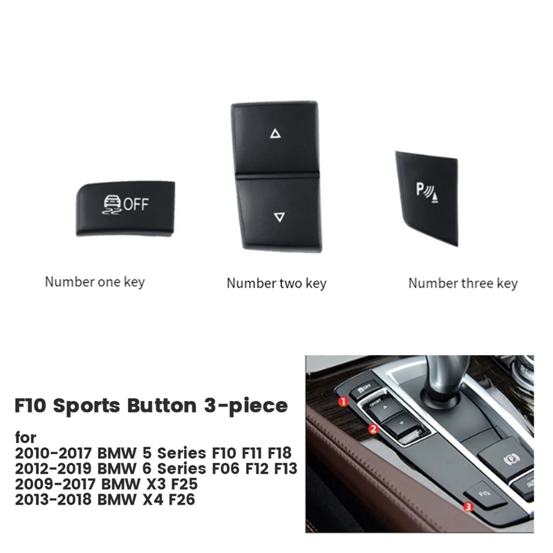 Car Sports Mode Switch Button 61319267890 For BMW 5 6 Series X3 X4 F10 F18 F25 F26 Center Console Switch Button