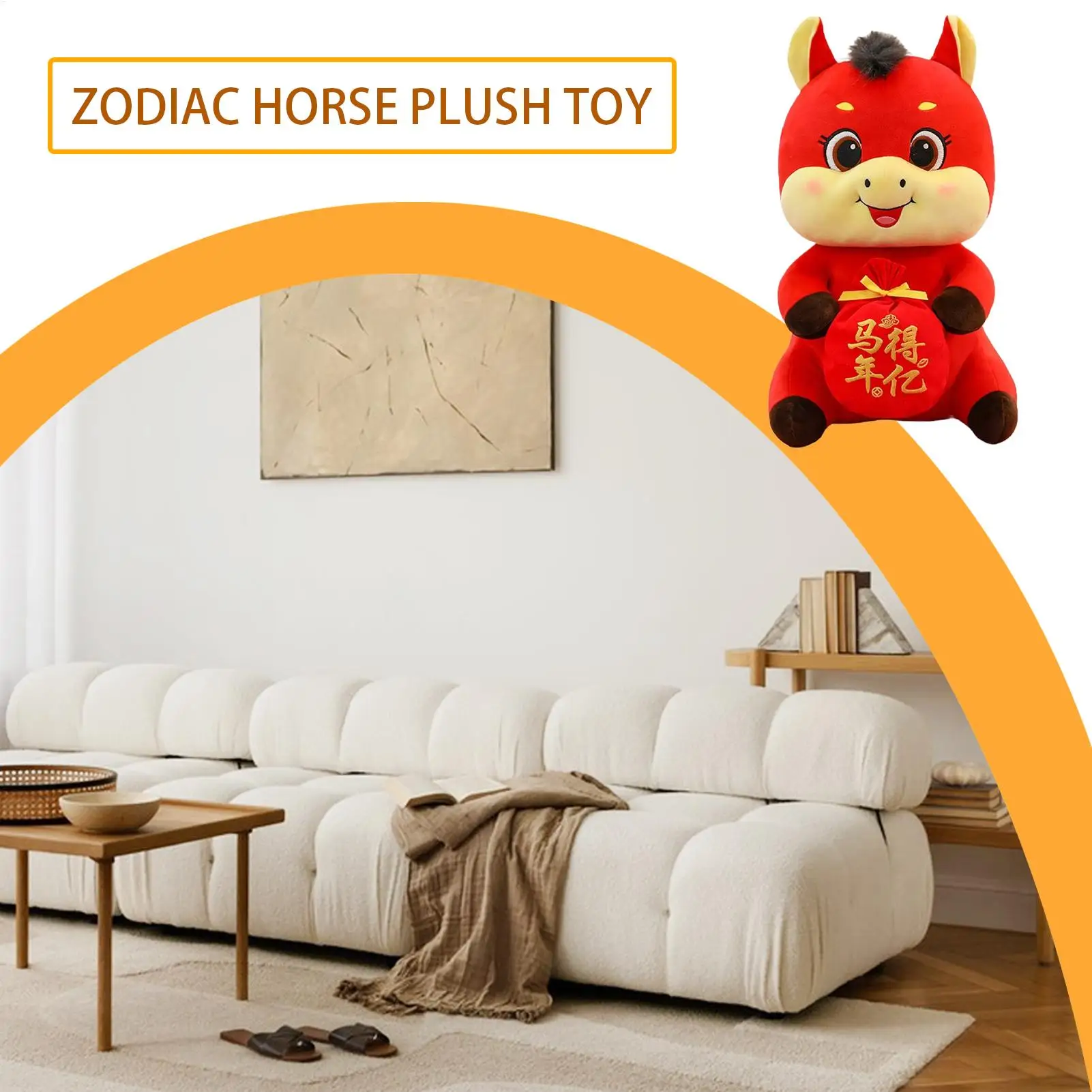

Year Of The Horse Plush Doll 2026 Chinese Horse Mascot Stuffed Animal Toy Blessing Souvenir For Office School College Dorm Car