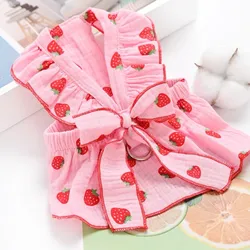 Pet Dog Strawberry Dress 2024 Dog Clothes Cute Bow Skirt Summer Puppy Costume Chihuahua French Bulldog Clothing Cat Dog Swimsuit