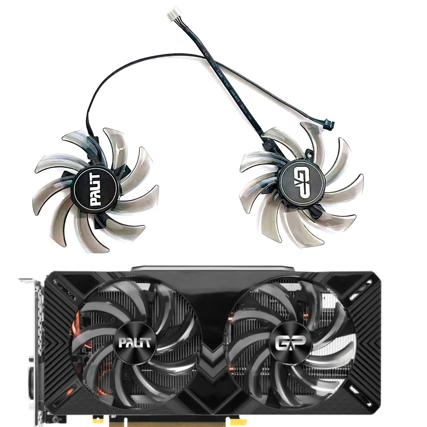 

Suitable for Palit GTX1660 1660 Super 1660TI RTX2060 2070 graphics card replacement fan 85MM 4PIN GA91S2U FDC10H12S9-C GPU fan