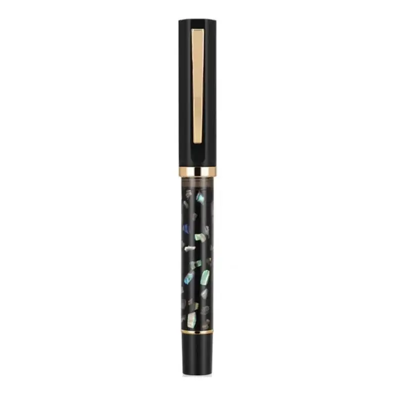 Fountain Pen with Two Filling Methods, Shell Decorative Barrels and Clip Cap for Journaling and Office Writing D2RC