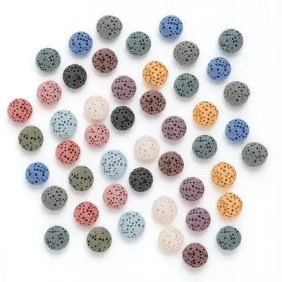 

39Pcs Unscented Aroma Beads Natural Lava Rock Round No Hole Diffuser Beads for Essential Oil Car Air Freshener Home Office