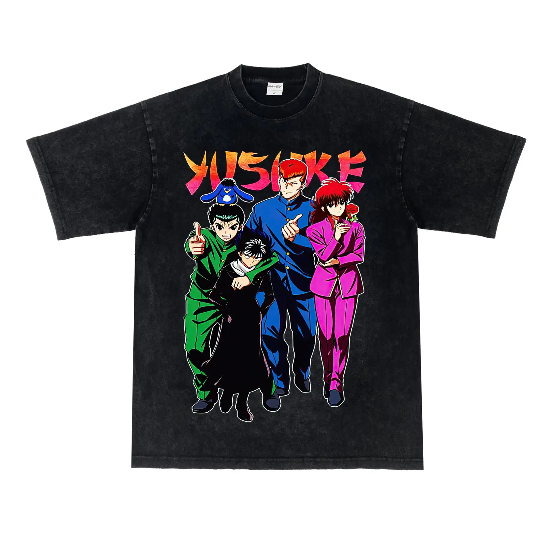 

2025 "Ghost White Book Japanese Childhood Memories American Heavy Pure Cotton Street Retro VGT Long and Short Sleeve T-shirt.