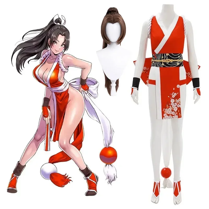 

2025 Mai Shiranui Cosplay Costume Game KOF Role Play Uniform Halloween Carnival Party Suit For Women Girls