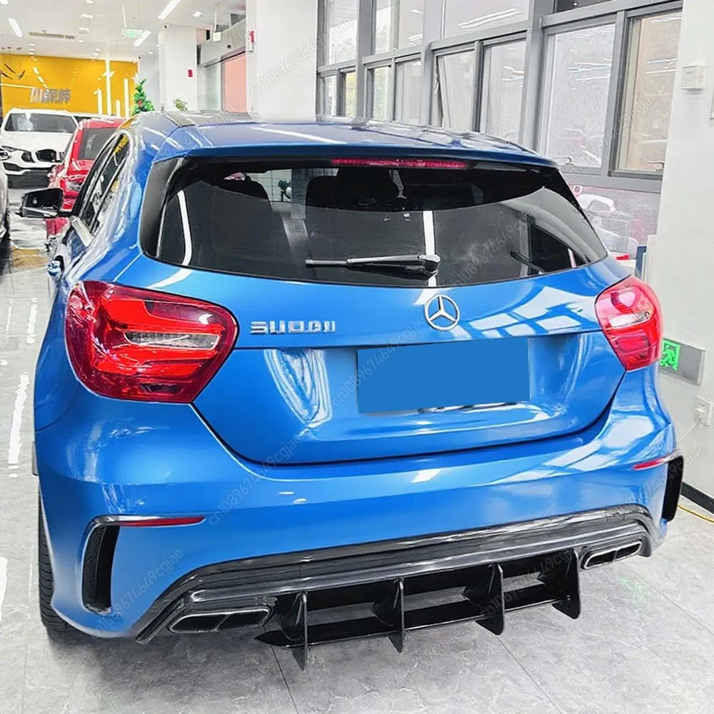 

For Mercedes Benz A Class W176 A180 A200 A250 A260 A45 AMG 2013-2018 ABS Hatchback Car Rear Bumper Lip Diffuser Spoiler Splitter