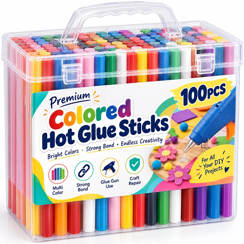 100-10Pcs Multicolor Hot Melt Glue Sticks Strong Viscosity Glue Paintless Repair Strip Hot Melt Glue Gun DIY Repair Tool 7*100MM