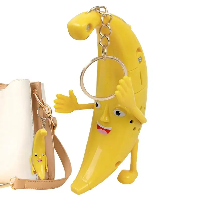 

Cute Banana Keychain Funny Singing Banana Doll Key Charm Singing Banana Doll Key Holder Backpack Pendant Banana Charm for Kids